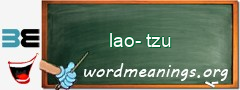 WordMeaning blackboard for lao-tzu